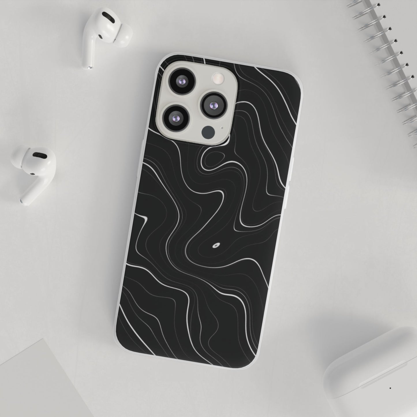 Sleek Black Marble Flexi Case