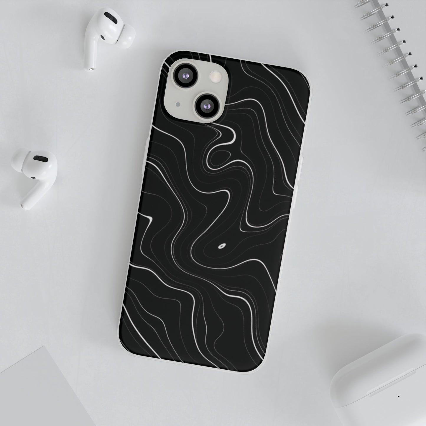 Sleek Black Marble Flexi Case