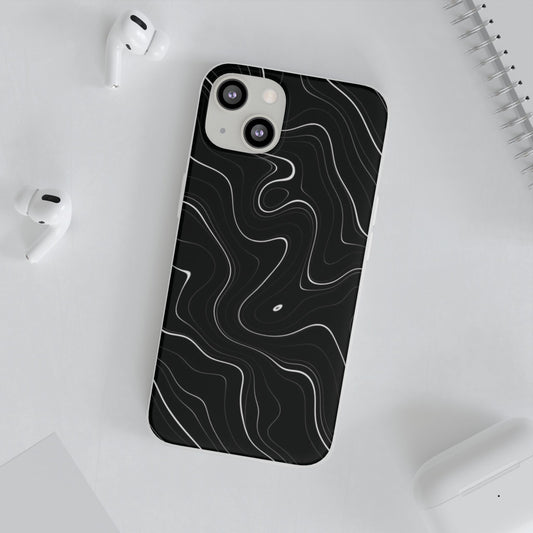 Sleek Black Marble Flexi Case