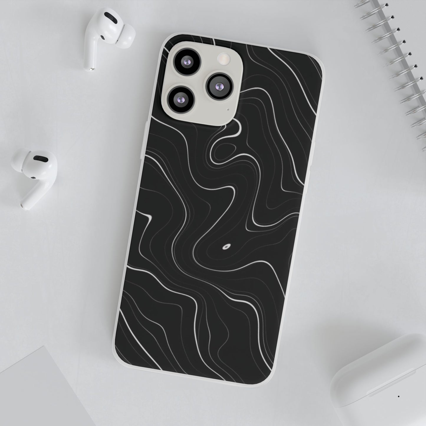 Sleek Black Marble Flexi Case