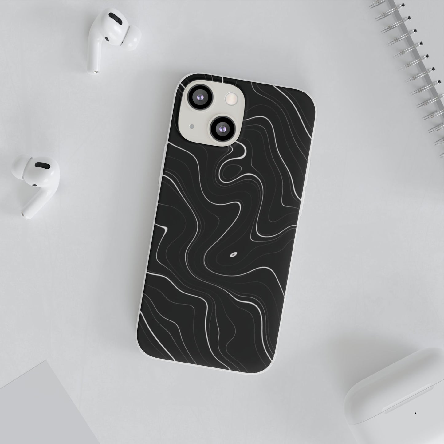 Sleek Black Marble Flexi Case