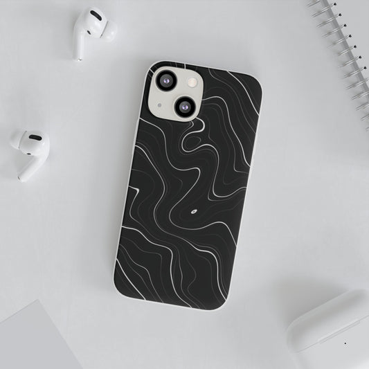 Sleek Black Marble Flexi Case